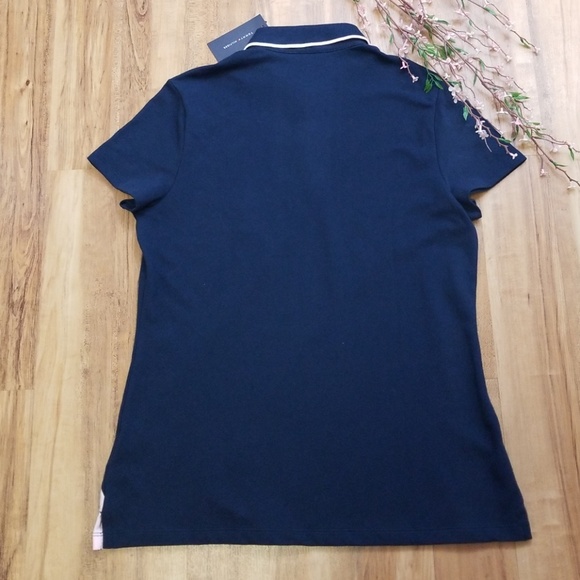SOLD-Tommy Hilfiger Blue & Pink Polo Sz L - Picture 2 of 5